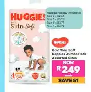 Game Huggies Gold Skin Soft Nappies Jumbo Pack Assorted Sizes offer