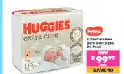 Game Huggies Extra Care New Born Baby Size 0 25-Pack offer