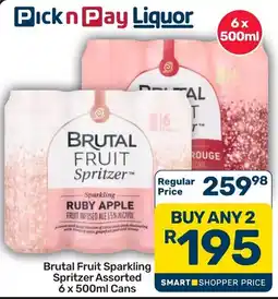 Pick n Pay Hypermarket Brutal Fruit Sparkling Spritzer Assorted offer