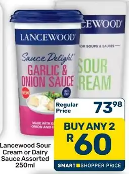 Pick n Pay Hypermarket Lancewood Sour Cream or Dairy Sauce Assorted offer