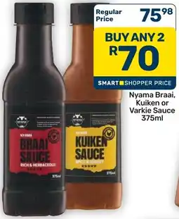 Pick n Pay Hypermarket Nyama Braai, Kuiken or Varkie Sauce offer