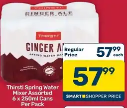 Pick n Pay Hypermarket Thirsti Ginger Ale Spring Water Mixer Assorted offer