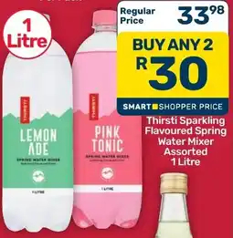 Pick n Pay Hypermarket Thirsti Sparkling Flavoured Spring Water Mixer Assorted offer