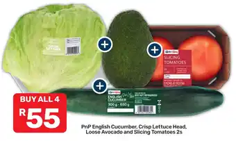 PnP English Cucumber, Crisp Lettuce Head, Loose Avocado and Slicing Tomatoes 2s