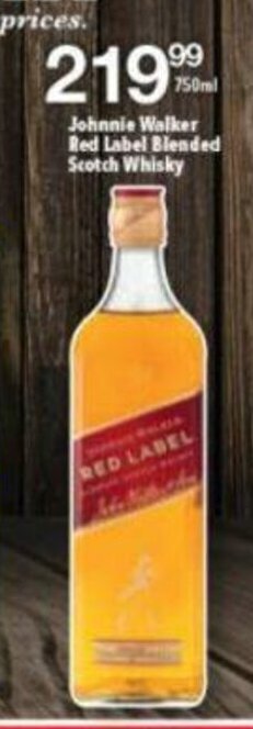Shoprite Johnnie Walker Red Label Blended Scotch Whisky 750ml offer