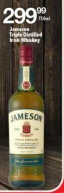 Shoprite Jameson Triple Distilled Irish Whiskey 750ml offer