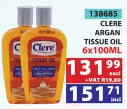 Arrow Cash And Carry Clere Argan Tissue Oil offer