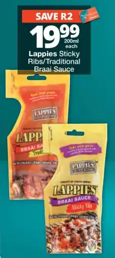 Checkers Lappies Sticky Ribs/Traditional Braai Sauce offer