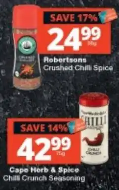 Checkers Robertsons Crushed Chilli Spice offer