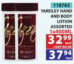 Arrow Cash And Carry Yardley hand and body lotion assorted offer