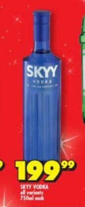 Shoprite Skyy Vodka All variants 750ml each offer