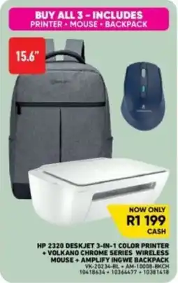 Furnmart HP 2320 DeskJet 3-in-1 Color Printer + VolkanO Chrome Series Wireless Mouse + Amplify Ingwe Backpack offer