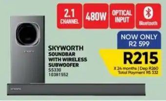 Furnmart SKYWORTH SOUND BAR WITH WIRELESS SUBWOOFER offer