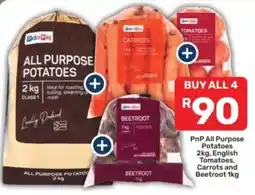 Pick n Pay PnP All Purpose Potatoes, English Tomatoes, Carrots and Beetroot offer
