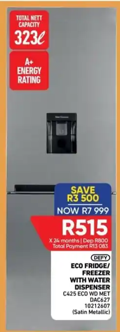 DEFY ECO FRIDGE/FREEZER WITH WATER DISPENSER
