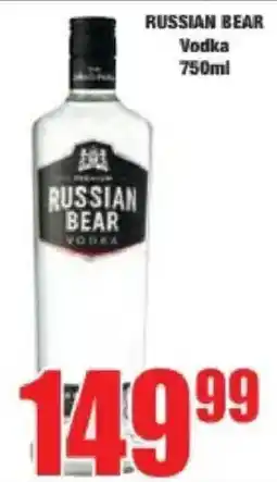 Boxer Russian Bear Vodka offer
