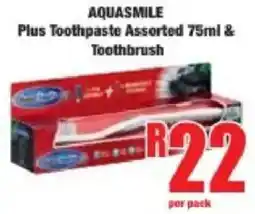 Boxer AQUASMILE Plus Toothpaste Assorted Toothbrush offer