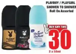 Boxer PLAYBOY / PLAYGIRL SHOWER TO SHOWER Roll On Assorted offer