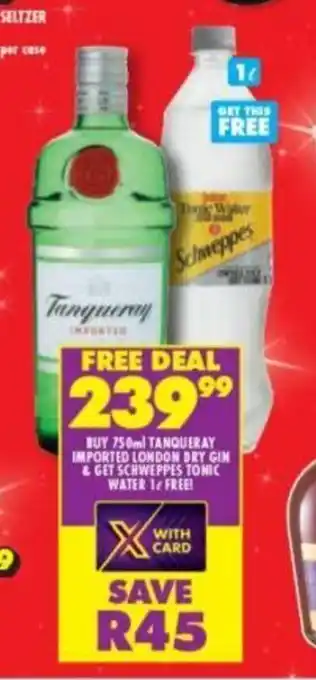 Shoprite Tanqueray Imported London Dry Gin 750ml offer