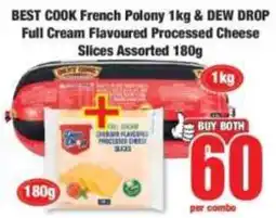 Boxer BEST COOK French Polony & DEW DROP Full Cream Flavoured Processed Cheese Slices Assorted offer