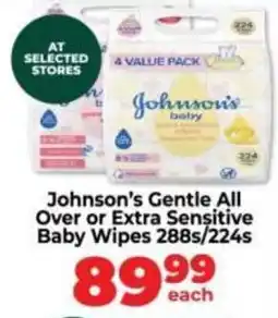 Food Lover's Market Johnson's Gentle All Over or Extra Sensitive Baby Wipes offer