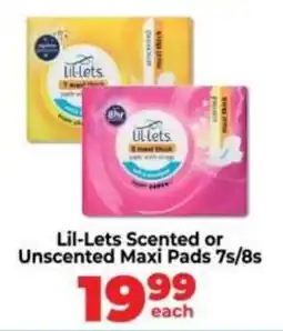 Food Lover's Market Lil-Lets Scented or Unscented Maxi Pads offer