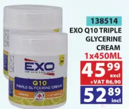 Arrow Cash And Carry Exo Q10 triple glycerine cream offer