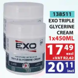 Arrow Cash And Carry Exo triple glycerine cream offer