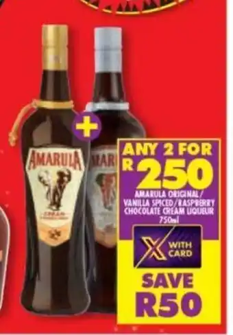 Shoprite Amarula Original / Vanilla Spiced / Raspberry Chocolate Cream Liqueuer 750ml offer