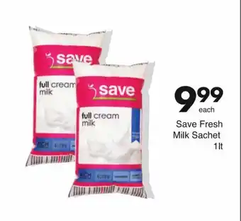 Save Save Fresh Milk Sachet 1lt offer