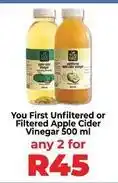 Food Lover's Market Apple - unfiltered or filtered cider vinegar offer