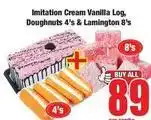 Boxer Imitation cream vanilla log, doughnuts & lamington offer