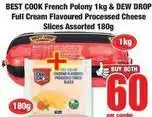 Boxer French polony 1kg & full cream flavoured processed cheese slices assorted 180g offer