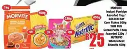 Boxer Morvite - instant porridge / corn flakes / cereal puffs / wholewheat biscuits offer