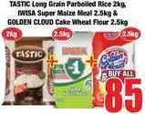 Boxer Tastic - long grain parboiled rice, super maize meal, cake wheat flour offer