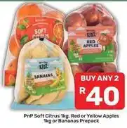 Pick n Pay Pnp soft citrus, red or yellow apples, bananas prepack offer