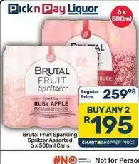 Pick n Pay Hypermarket Apple - brutal fruit sparkling spritzer offer