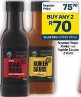 Pick n Pay Hypermarket Nyama braai, kuiken or varkie sauce offer