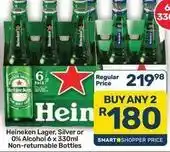 Pick n Pay Hypermarket Heineken - lager, silver or 0% alcohol offer