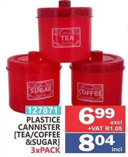 Arrow Cash And Carry PLASTICE CANNISTER [TEA/COFFEE &SUGAR] offer
