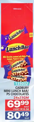 Arrow Cash And Carry CADBURY MINI LUNCH BAR/PS CHOCOLATES offer
