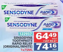 Arrow Cash And Carry Sensodyne tooth paste rapid relief offer