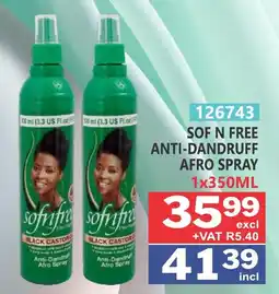 Arrow Cash And Carry SOF N FREE ANTI-DANDRUFF AFRO SPRAY offer