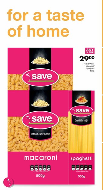 Save Save Pasta Macaroni / Spaghetti 500g offer