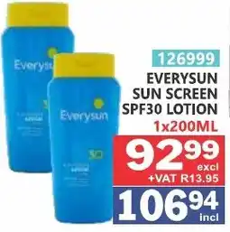 Arrow Cash And Carry EVERYSUN SUN SCREEN SPF30 LOTION offer