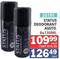 Arrow Cash And Carry STATUS DEODORANT ASSTD offer