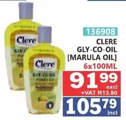 Arrow Cash And Carry CLERE GLY-CO-OIL [MARULA OIL] offer