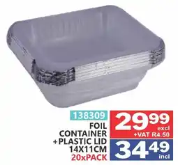 Arrow Cash And Carry Foil container + plastic lid offer
