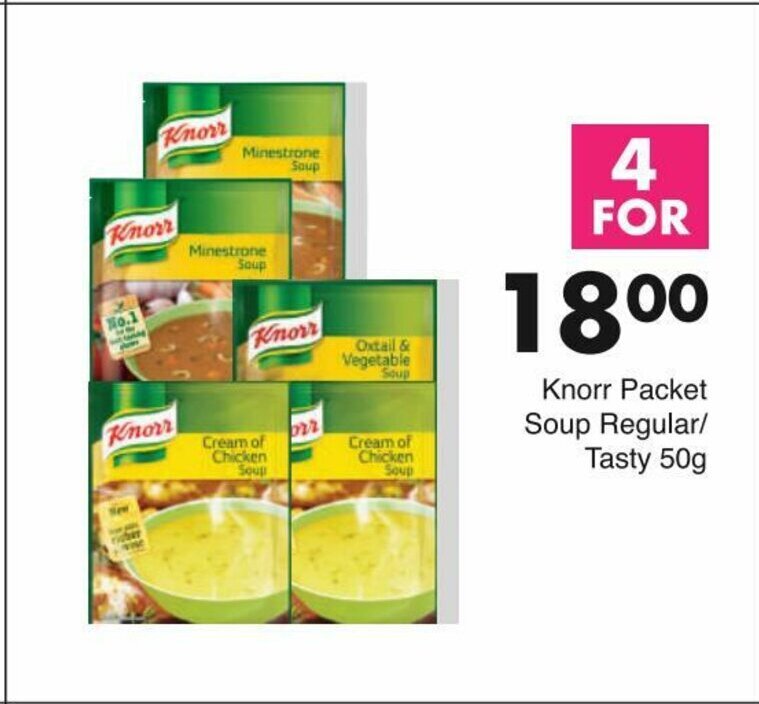 Knorr Packet Soup Regular / Tasty 50g offer at Save