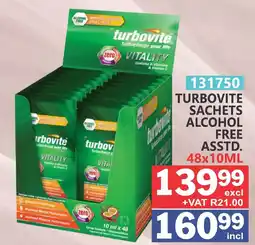 Arrow Cash And Carry TURBOVITE SACHETS ALCOHOL FREE offer